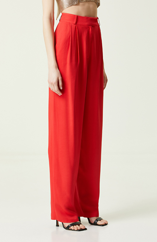 Nar Çiçeği Bol Paça Pantolon