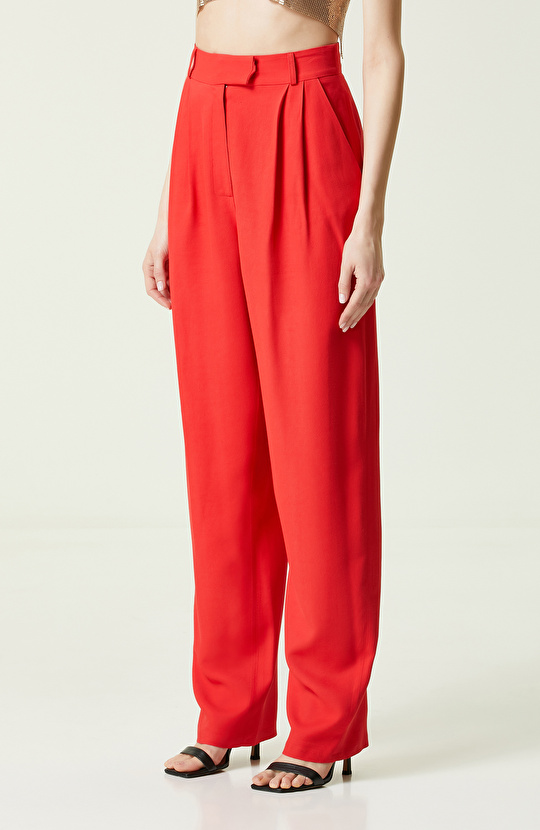 Nar Çiçeği Bol Paça Pantolon