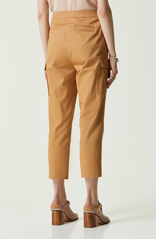 Camel Yüksek Bel Kargo Cep Pantolon