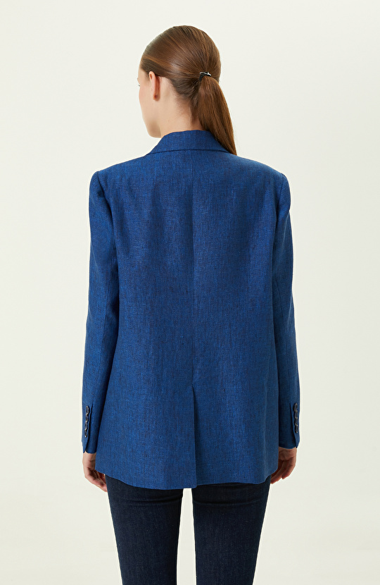 Lacivert Keten Blazer Ceket