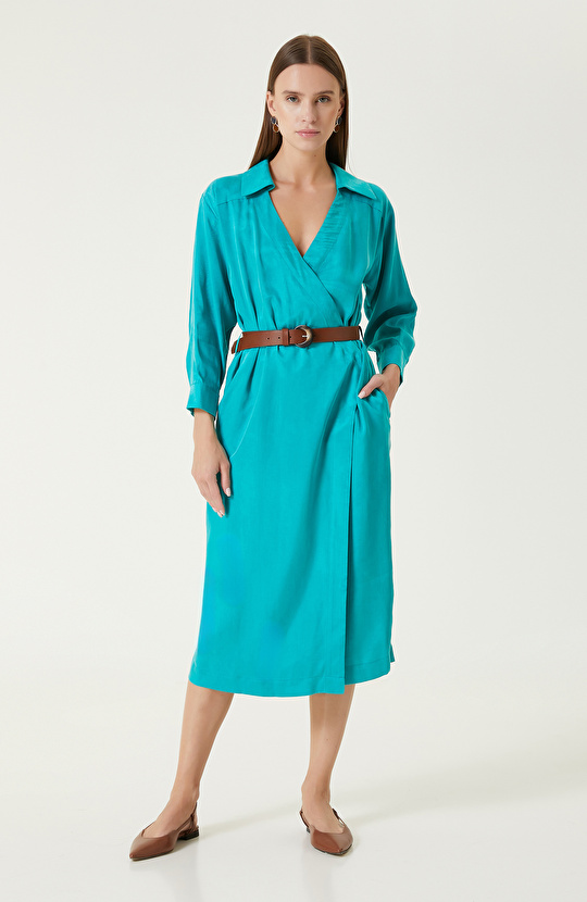 Yeşil Kruvaze Elbise