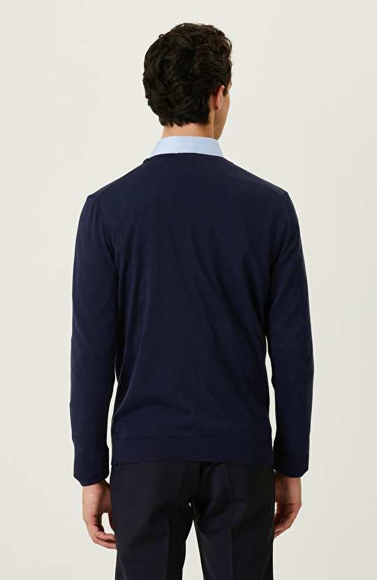 Lacivert V Yaka Triko Hırka