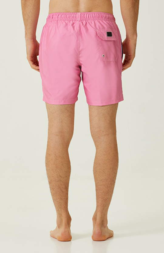 Pembe Bağcıklı Şort Mayo