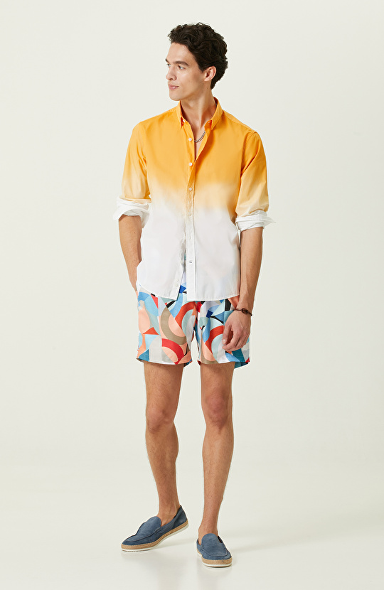 Kırmızı-Navy Mavi Şort Mayo