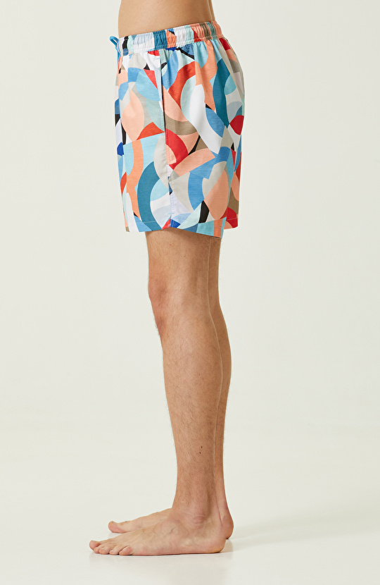 Kırmızı-Navy Mavi Şort Mayo