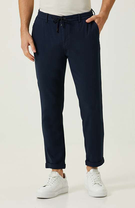 Lacivert Bağcıklı Pantolon