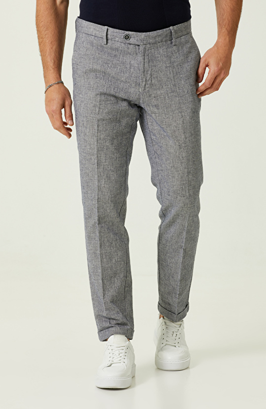 Lacivert Duble Paça Pantolon