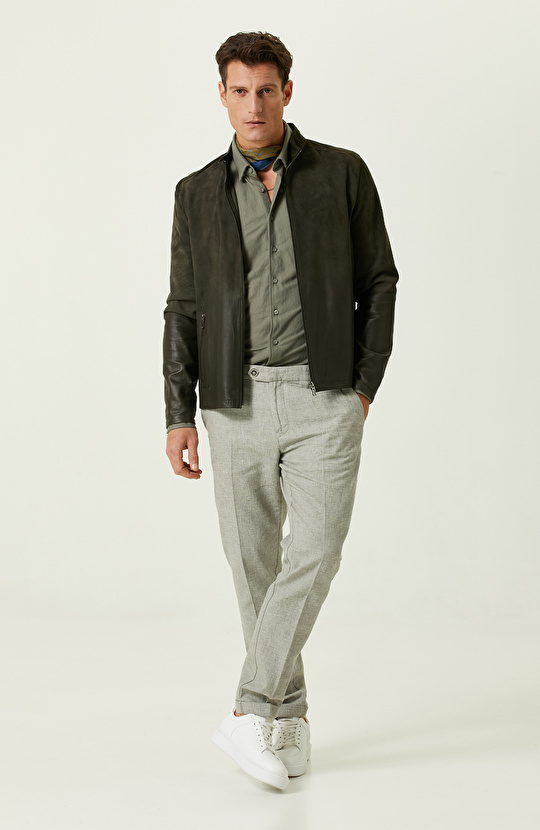 Haki Duble Paça Pantolon