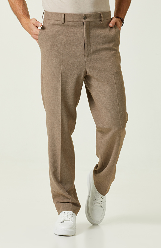 Vizon Jakarlı Bol Paça Pantolon