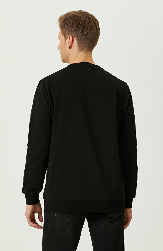 N-Tech Siyah Bisiklet Yaka Sweatshirt