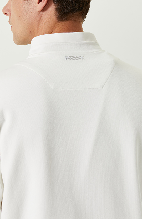 N-Tech Fermuar Detaylı Ekru Sweatshirt