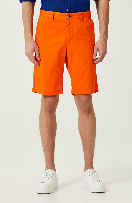 Turuncu Duble Paça Şort