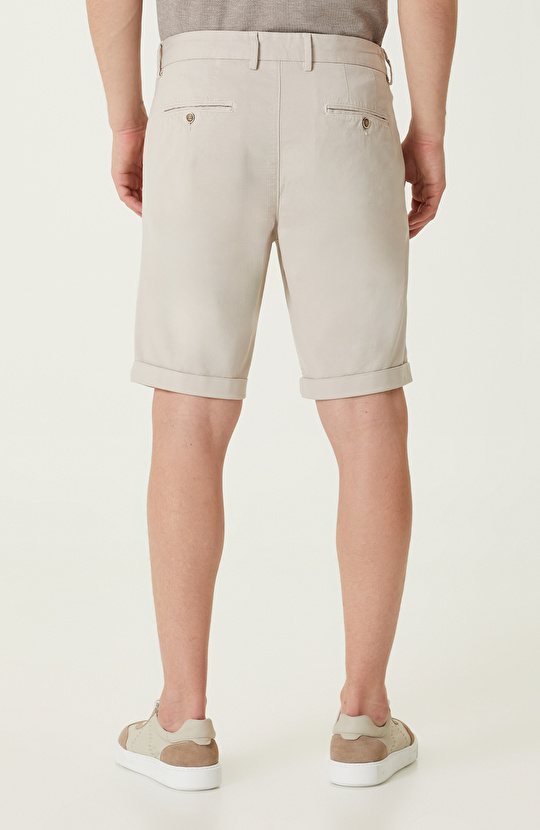 Taş Rengi Duble Paça Şort