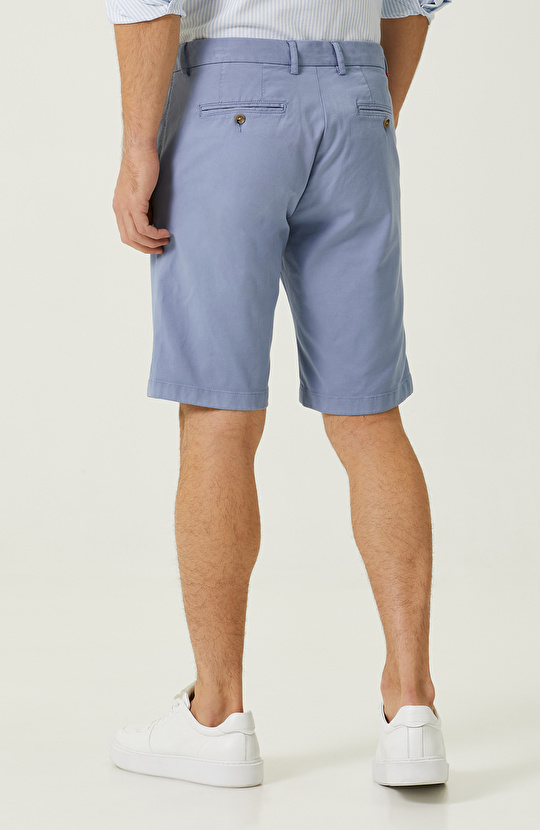 Buz Mavisi Duble Paça Şort