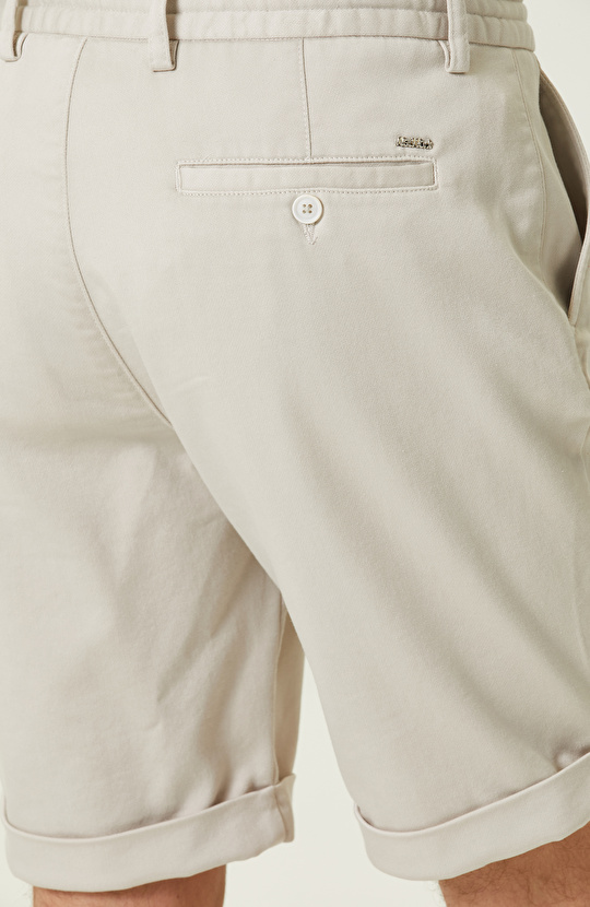 Bej Duble Paça Şort