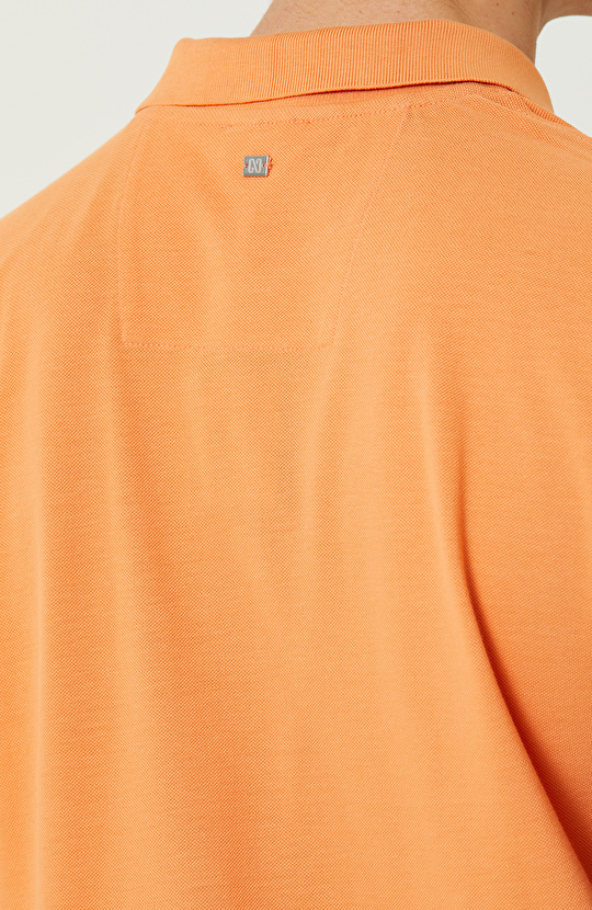 Turuncu Polo Yaka Pamuklu T-Shirt