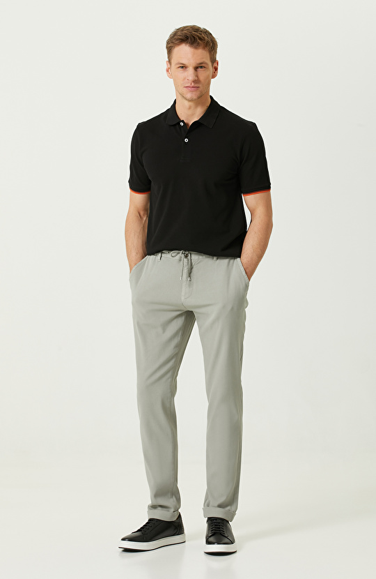 Siyah Kısa Kollu Polo Yaka T-shirt