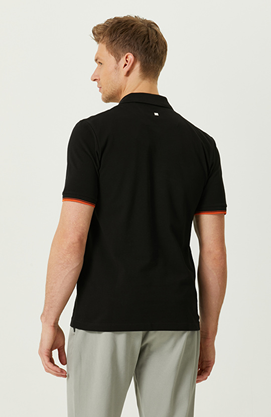 Siyah Kısa Kollu Polo Yaka T-shirt