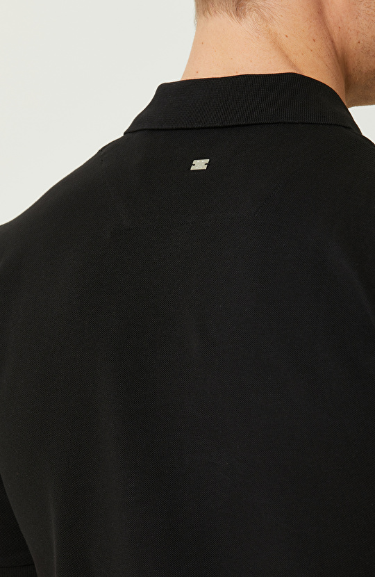 Siyah Kısa Kollu Polo Yaka T-shirt