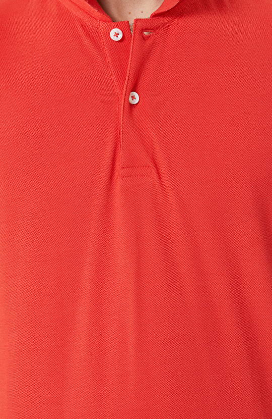 Nar Çiçeği Polo Yaka Pamuklu T-Shirt