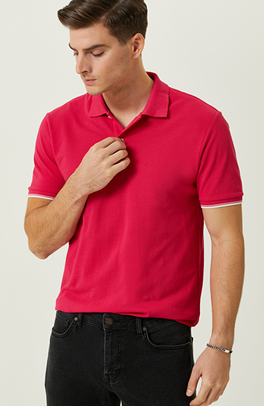 Fuşya Polo Yaka T-Shirt
