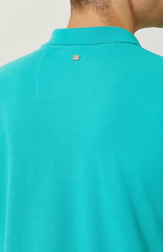 Mint Yeşili Polo Yaka Pamuklu T-Shirt