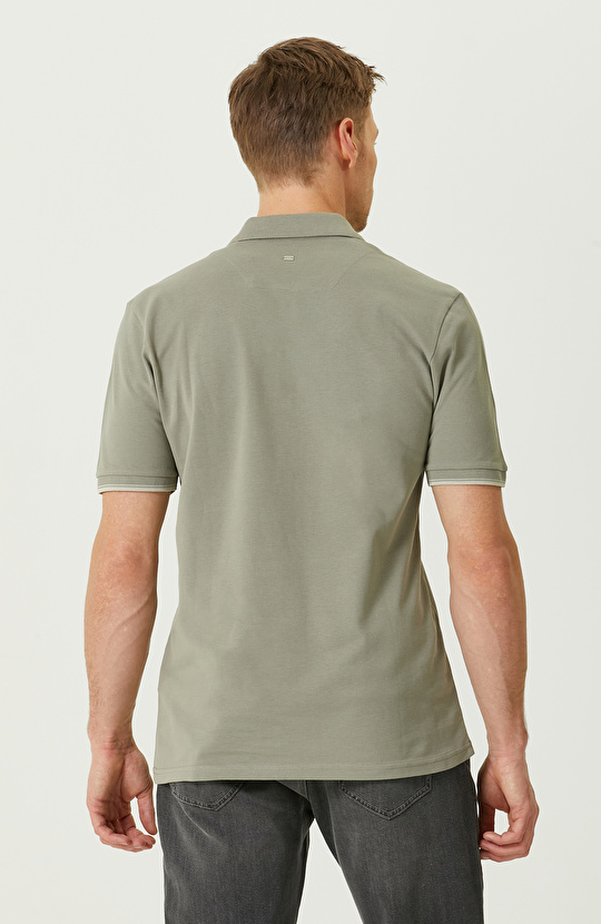 Haki Kısa Kollu Polo Yaka T-shirt