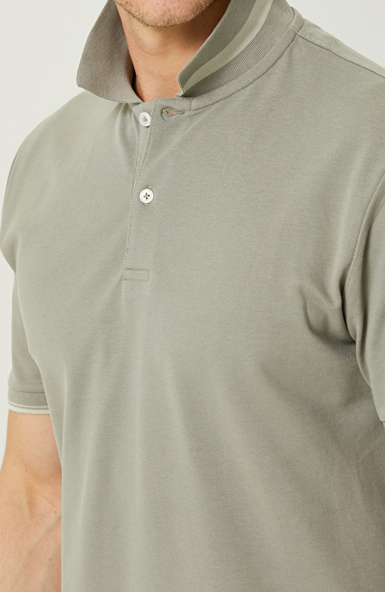 Haki Kısa Kollu Polo Yaka T-shirt