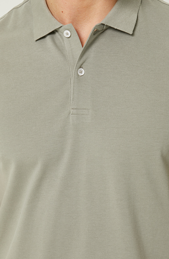 Haki Kısa Kollu Polo Yaka T-shirt