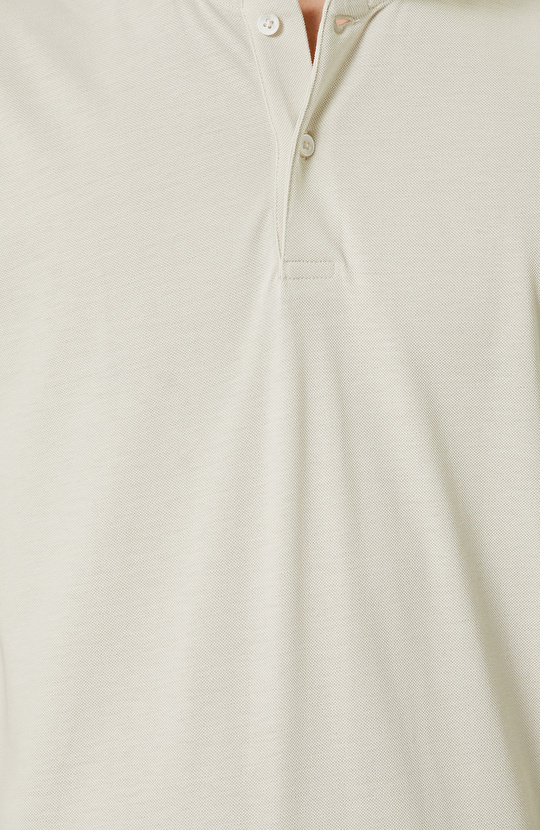 Taş Rengi Polo Yaka Pamuklu T-Shirt