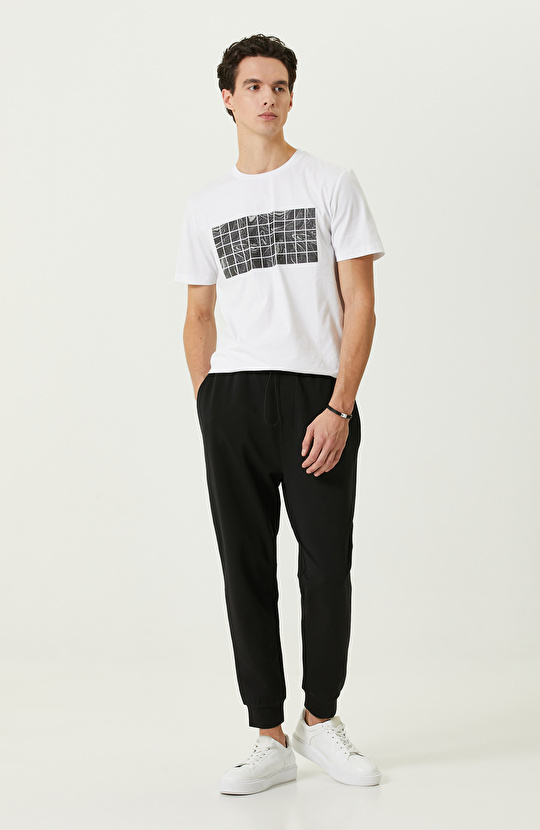 Beyaz Baskılı %100 Pamuklu  T-shirt