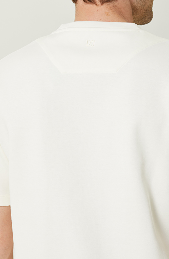 N-Tech Ekru Bisiklet Yaka Kısa Kollu T-Shirt