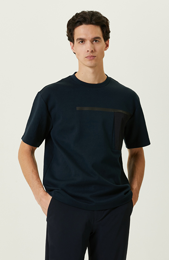 N-Tech Lacivert Bisiklet Yaka  T-shirt