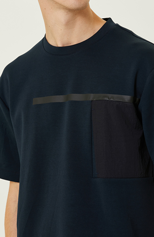 N-Tech Lacivert Bisiklet Yaka  T-shirt