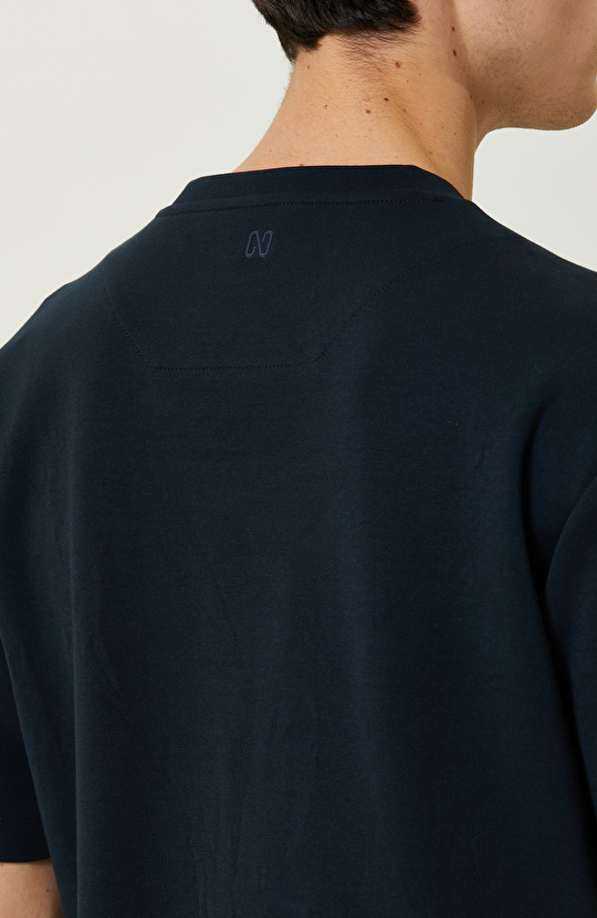 N-Tech Lacivert Bisiklet Yaka  T-shirt