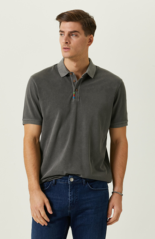 Antrasit Polo Yaka T-Shirt