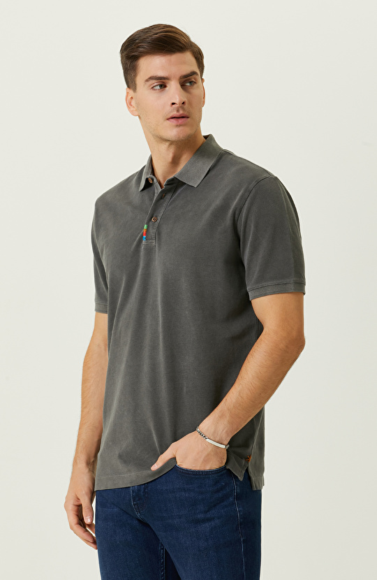Antrasit Polo Yaka T-Shirt