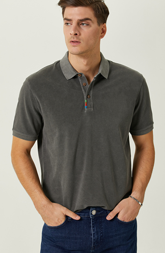 Antrasit Polo Yaka T-Shirt