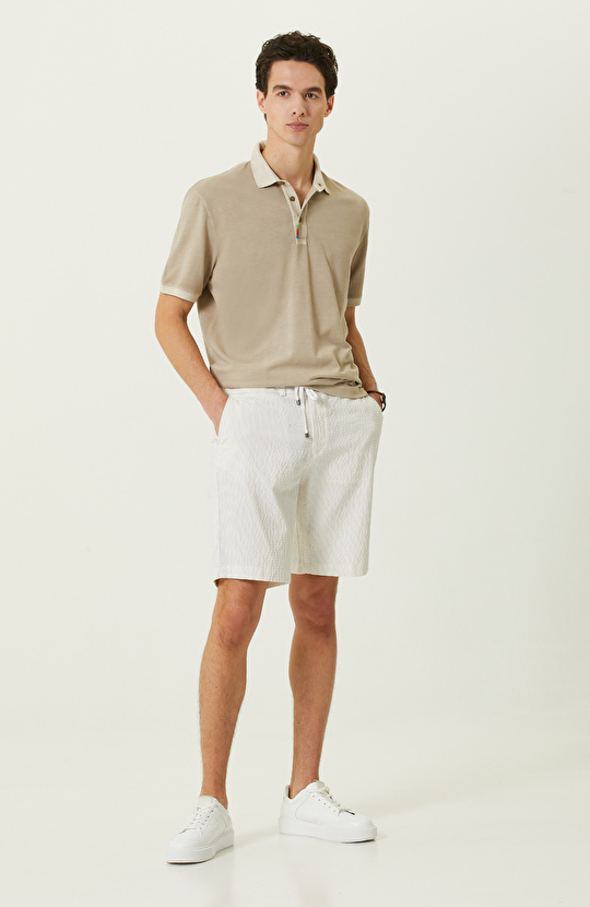 Taş Rengi Polo Yaka T-Shirt