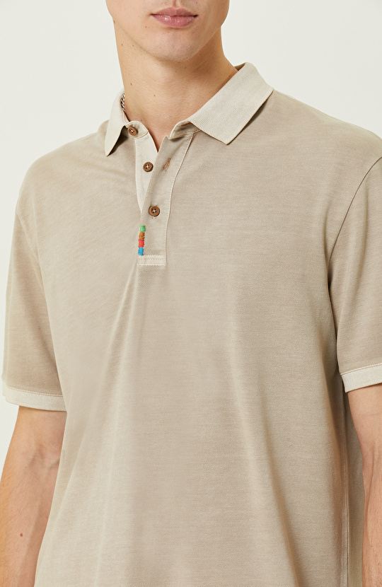 Taş Rengi Polo Yaka T-Shirt