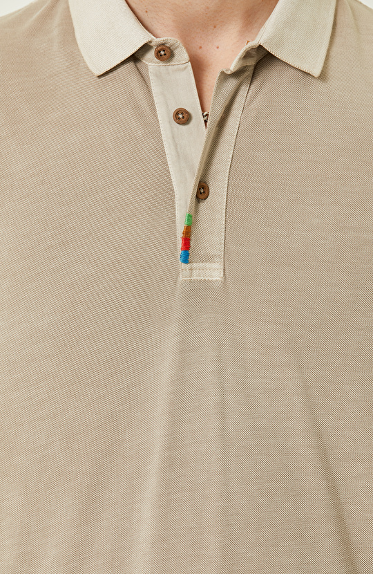 Taş Rengi Polo Yaka T-Shirt