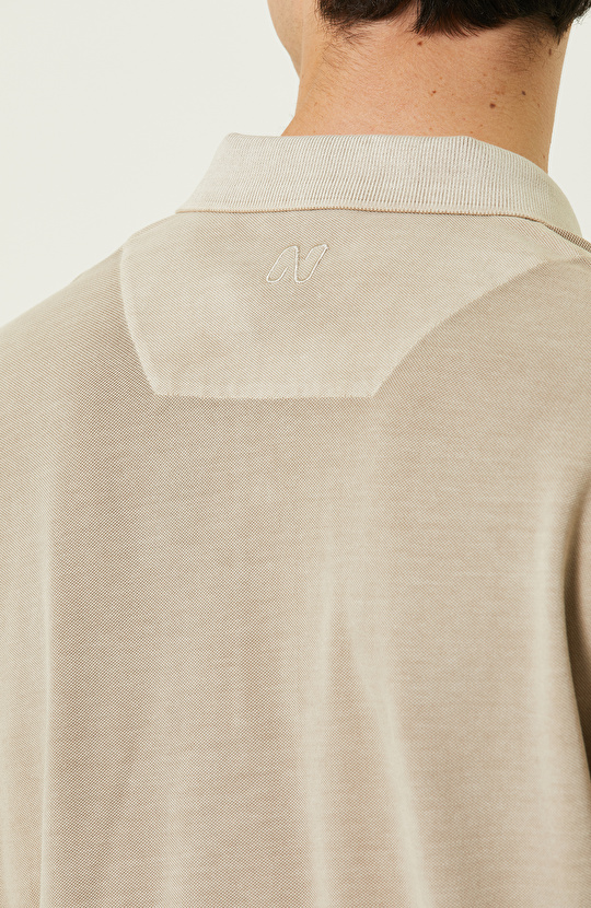 Taş Rengi Polo Yaka T-Shirt