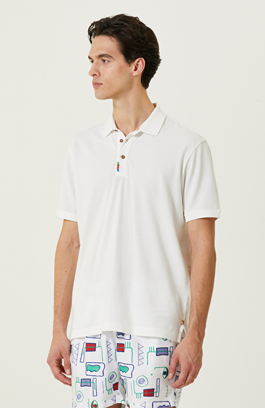 Beyaz Polo Yaka T-Shirt