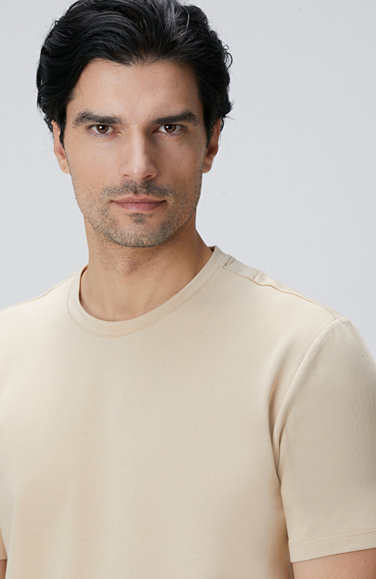 N-Tech Bej Basic T-shirt