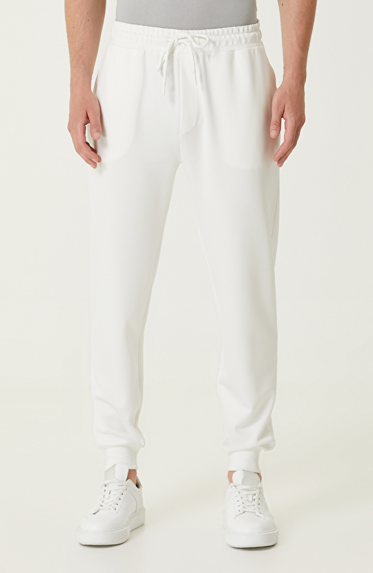 N-Tech Kırık Beyaz Beli Kordonlu Eşofman Altı