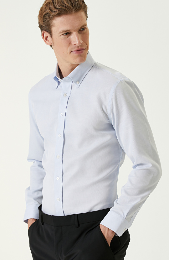 Açık Mavi Non-Iron Gömlek