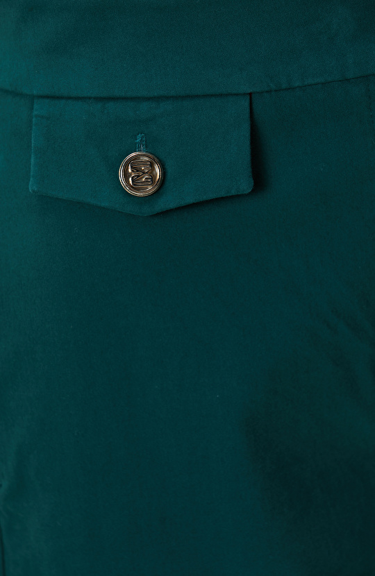 Yeşil Yüksek Bel Dar Paça Pantolon