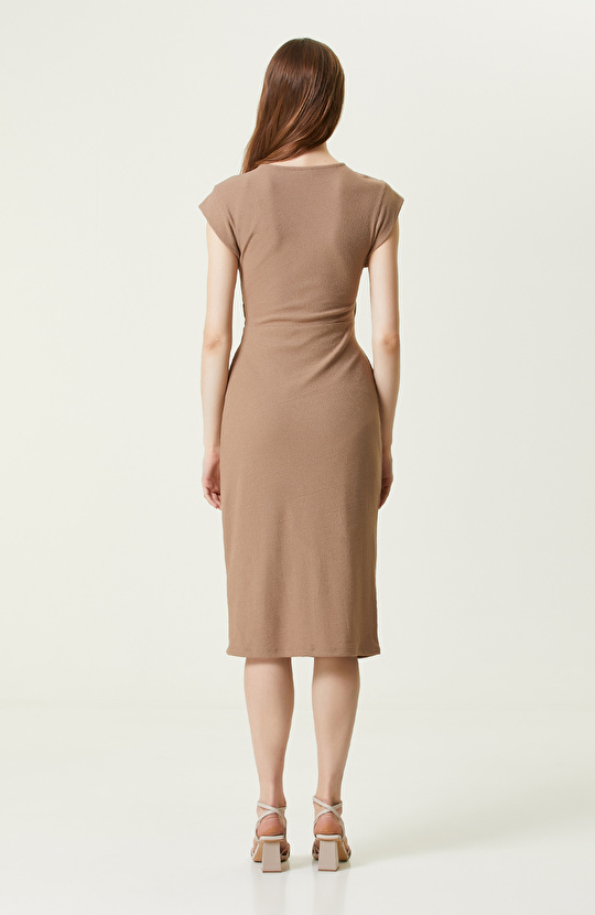 Vizon Kolsuz V Yaka Örme Elbise