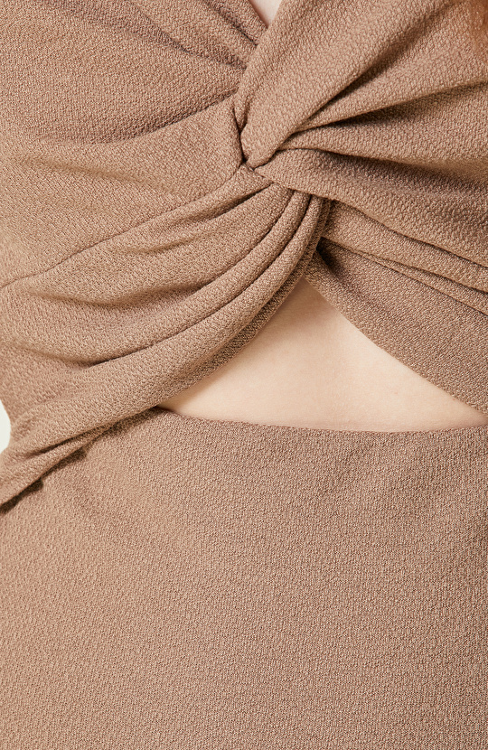 Vizon Kolsuz V Yaka Örme Elbise