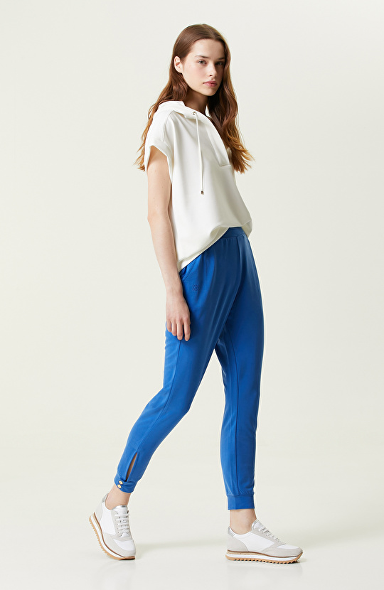 Saks Mavisi Lastik Paça Penye Eşofman